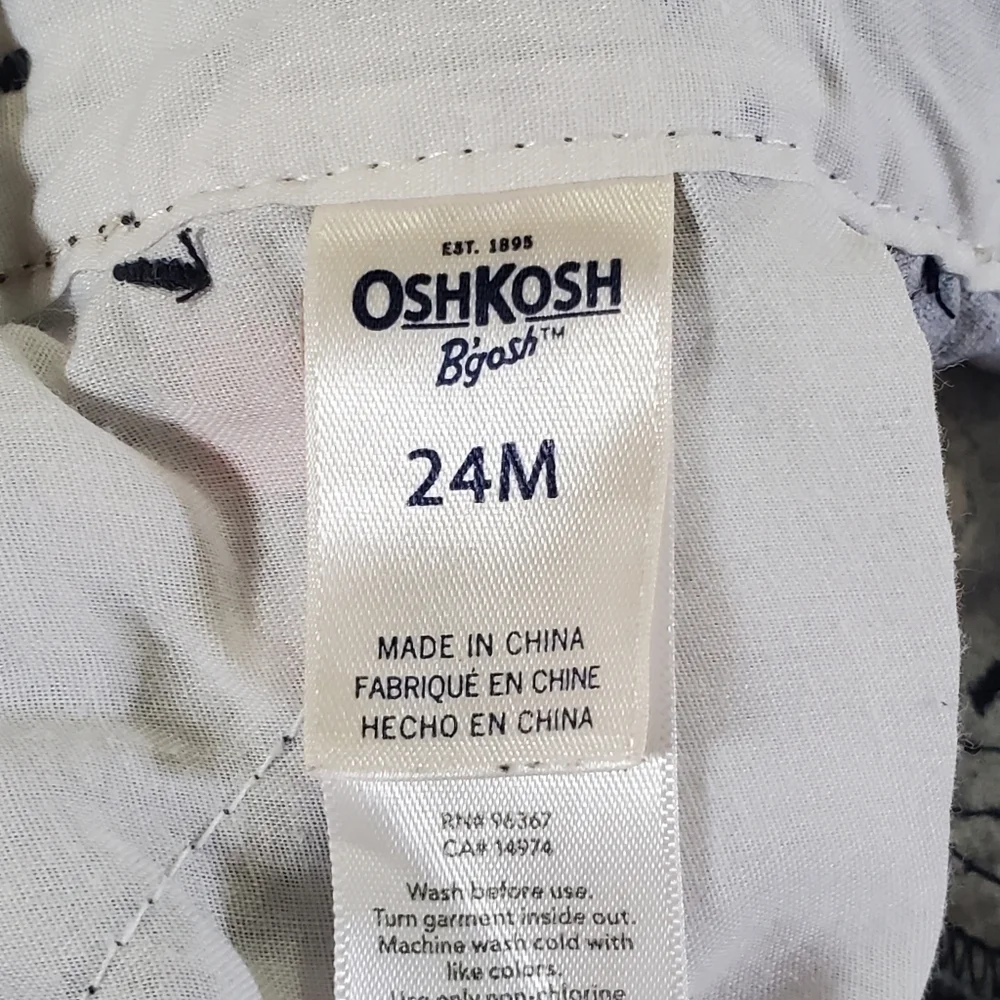 K1111 * OshKosh B'Gosh Navy Blue Floral Corduroy Bib Overalls Size 24M
